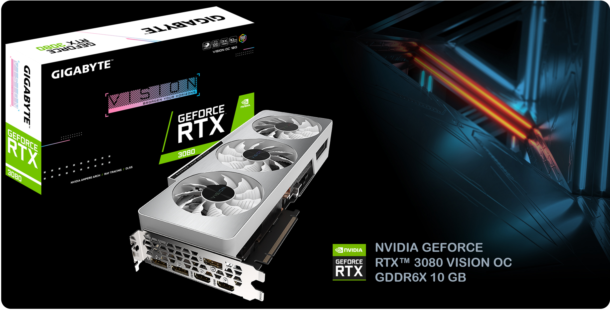 کارت گرافیک گیگابایت مدل RTX 3080 VISION OC 10GB