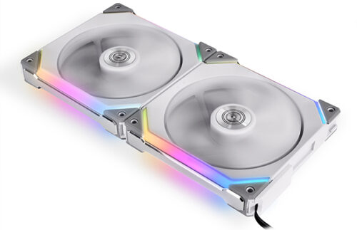 فن 2 تایی کیس گیمینگ لیان لی مدل UNI FAN SL140 RGB WHITE