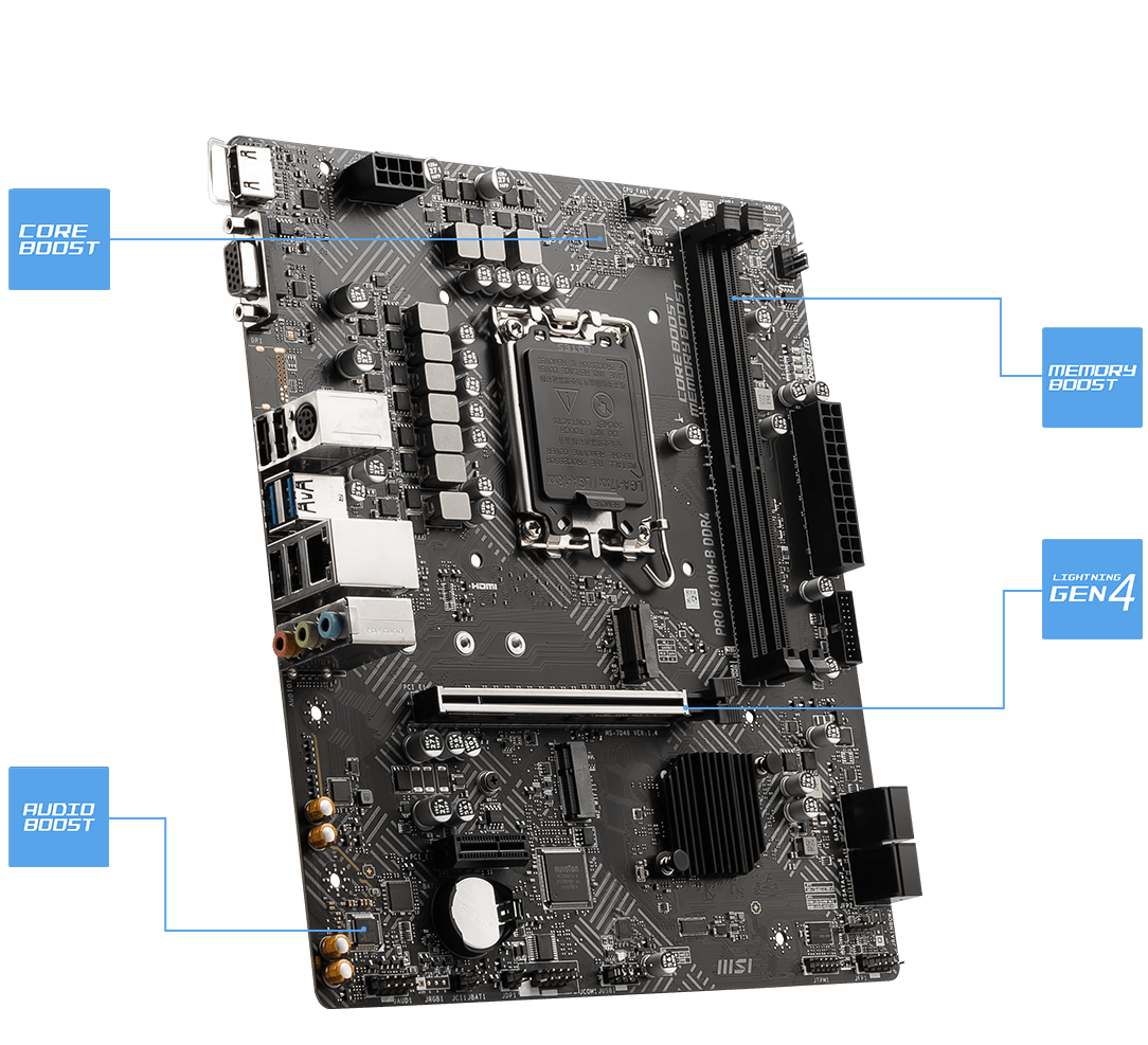 مادربرد ام اس آی مدل PRO H610M-B DDR4