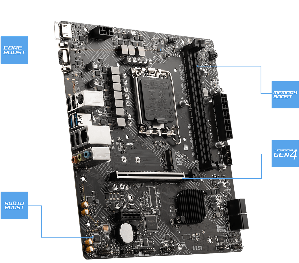 مادربرد ام اس آی مدل PRO B660M-E DDR4