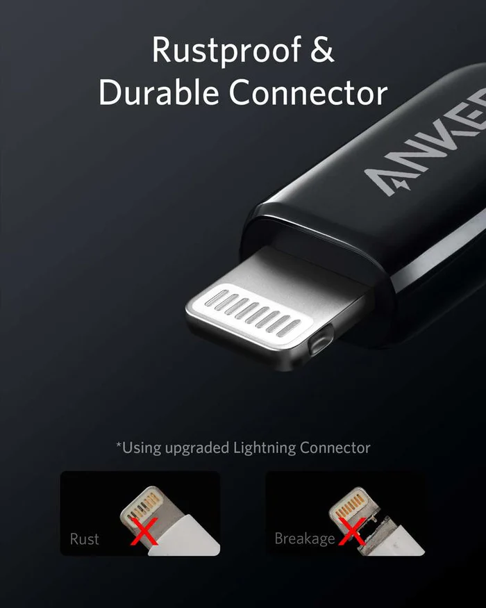 کابل تبدیل USB به Lightning انکر مدل PowerLine + lll A8823 طول 1.8 متر