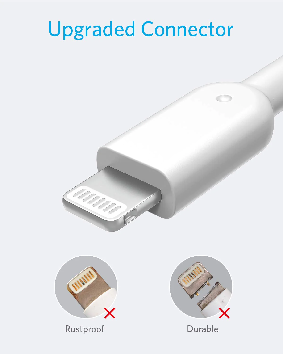 کابل تبدیل USB به Lightning انکر مدل PowerLine A8111 طول 0.9 متر