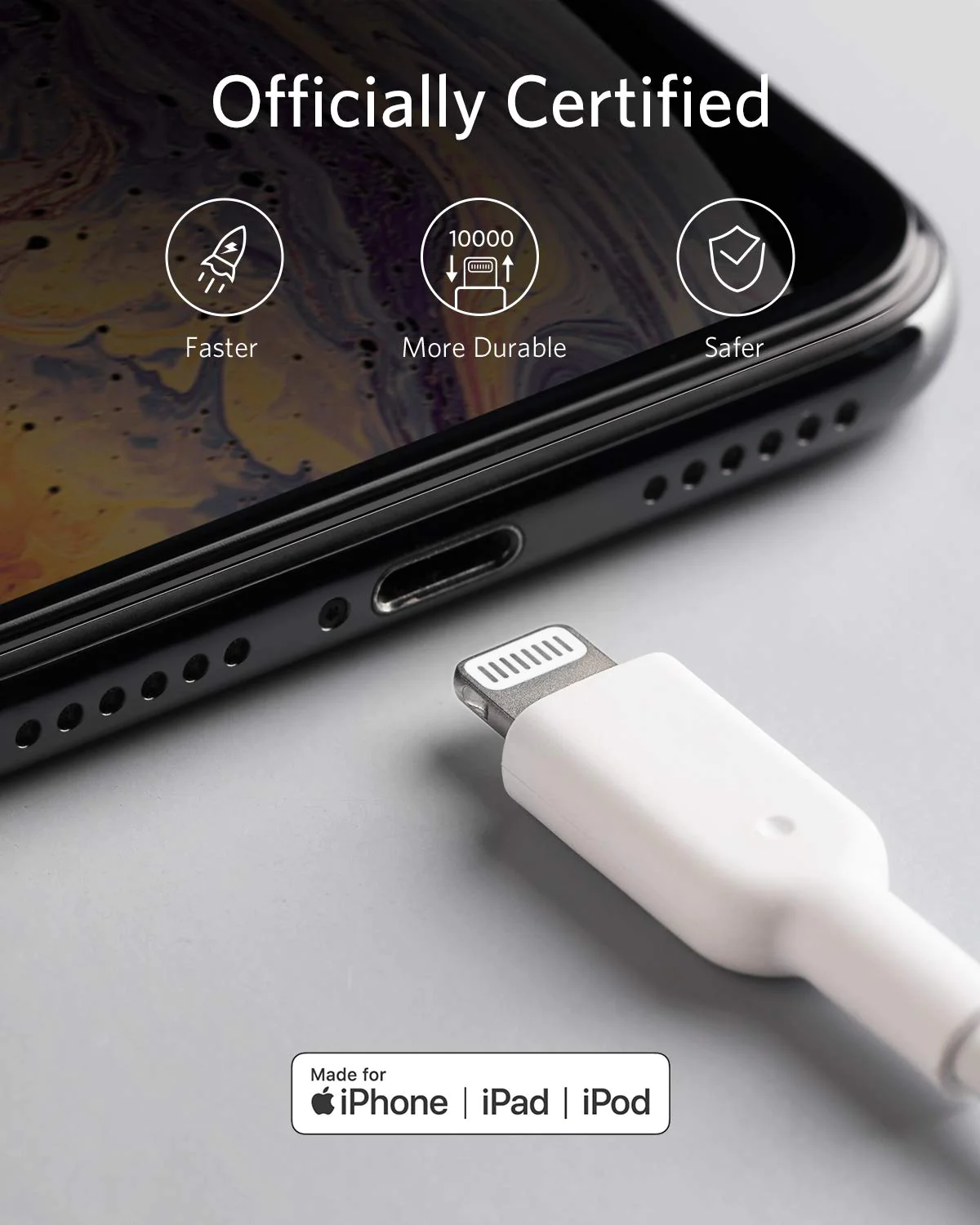 کابل تبدیل USB به Lightning انکر مدل PowerLine A8111 طول 0.9 متر