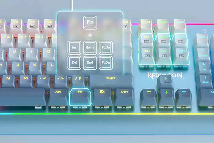 کیبورد مکانیکی گیمینگ ردراگون مدل K654 GWB RGB Red Switch