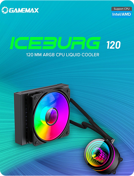 خنک کننده آبی پردازنده گیم مکس مدل Iceburg 120 Infinity Black