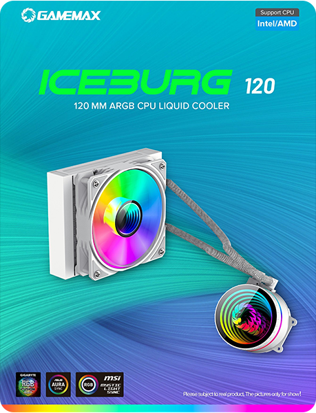 خنک کننده آبی پردازنده گیم مکس مدل Iceburg 120 Infinity White
