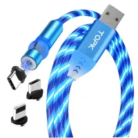 کابل مگنتی 3 کاره تاپکی TOPK AM22 | microUSB لایتنینگ Type‑C