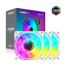 فن 3 تایی کیس گیمینگ گیم مکس مدل GAMEMAX KF300R WH فن 3 تایی کیس گیمینگ گیم مکس مدل GAMEMAX KF300R WH