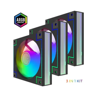 فن 3 تایی کیس گیمینگ گیم‌ مکس RD300 BK