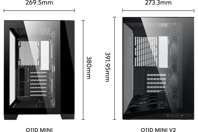 کیس لیان لی O11 DYNAMIC MINI V2 پشتیبانی Back-Connect و مدیریت کابل