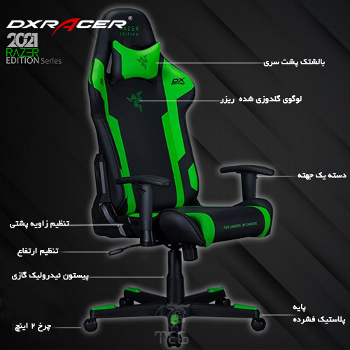 صندلی گیمینگ دی ایکس ریسر با طرح ریزر مدل GC-R188-NE