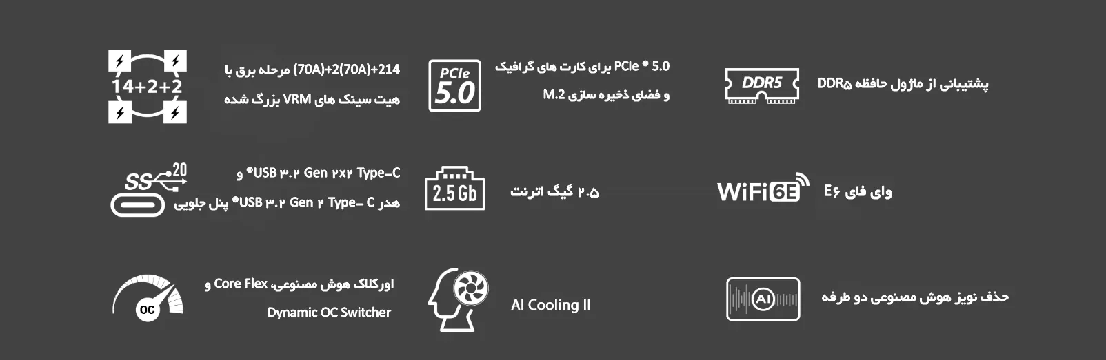 مادربرد ایسوس مدل TUF GAMING X670E-PLUS WIFI DDR5