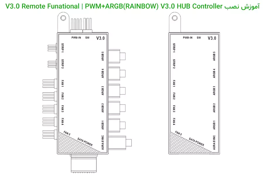 کنترل نورپردازی و سرعت فن گیم مکس V3.0 ARGB HUB PWM