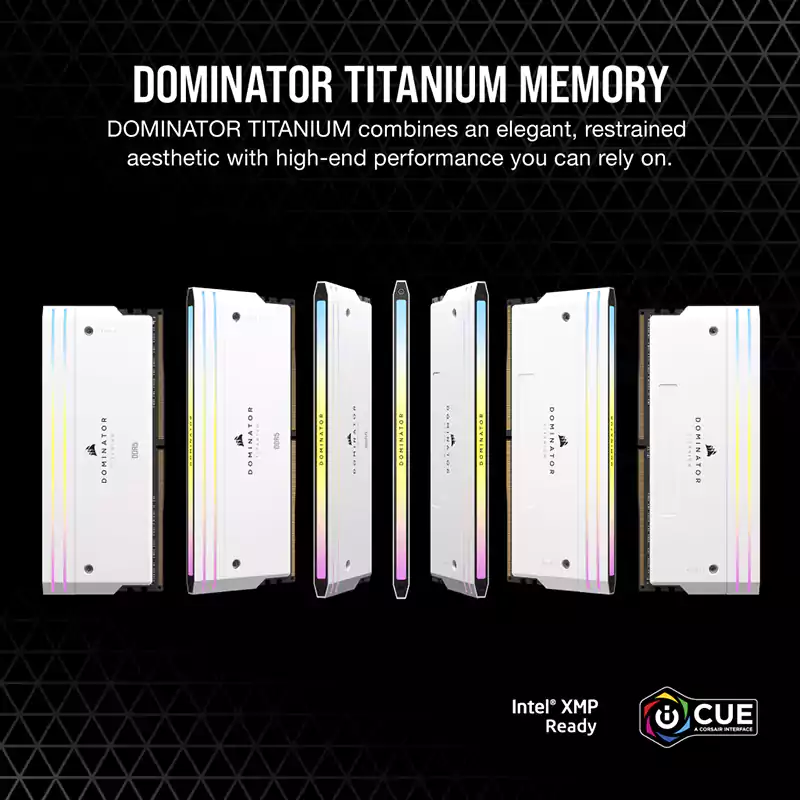 رم دسکتاپ دو کاناله 6000 کورسیر مدل DOMIATOR TITANIUM RGB WHT ظرفیت 32 گیگابایت