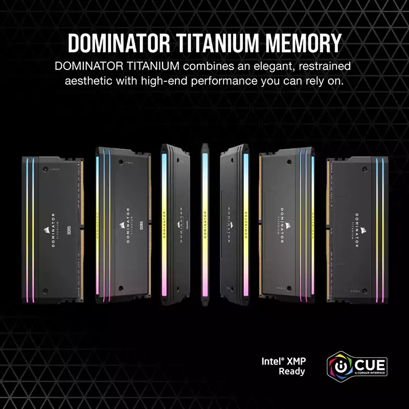 رم دسکتاپ دو کاناله 7200 کورسیر مدل DOMIATOR TITANIUM RGB ظرفیت 32 گیگابایت