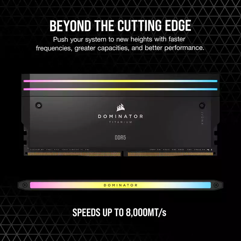 رم دسکتاپ دو کاناله 6000 کورسیر مدل DOMIATOR TITANIUM RGB ظرفیت 64 گیگابایت