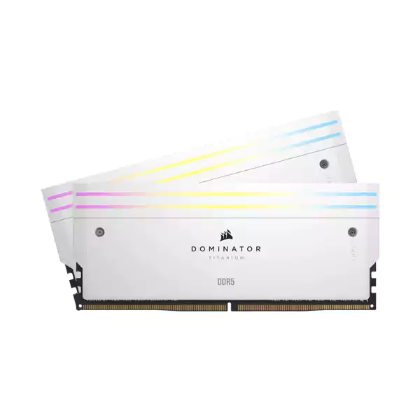 رم دسکتاپ دو کاناله 7200 کورسیر مدل DOMIATOR TITANIUM RGB WHT ظرفیت 32 گیگابایت