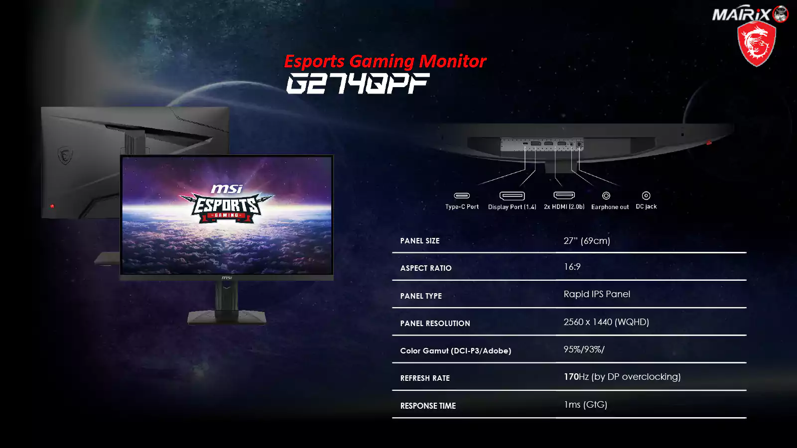 مانیتور ام اس آی 27 اینچ مدل G274QPF