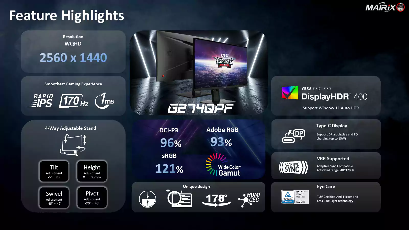 مانیتور ام اس آی 27 اینچ مدل G274QPF