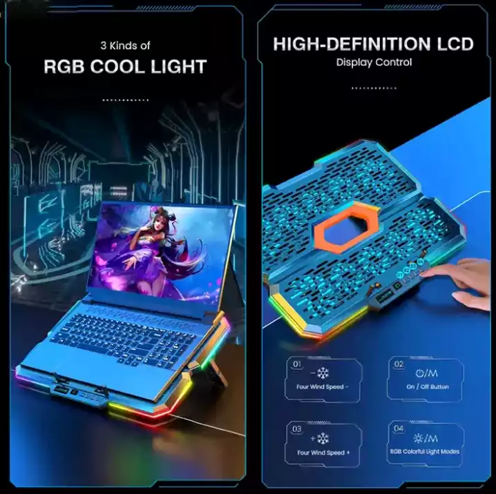 پایه خنک کننده لپ تاپ کول کلد مدل K39 RGB