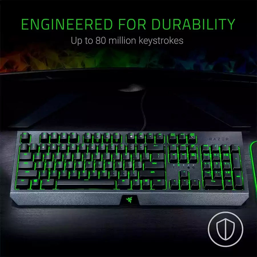 کیبورد گیمینگ مکانیکال ریزر BlackWidow Essential Green Switch