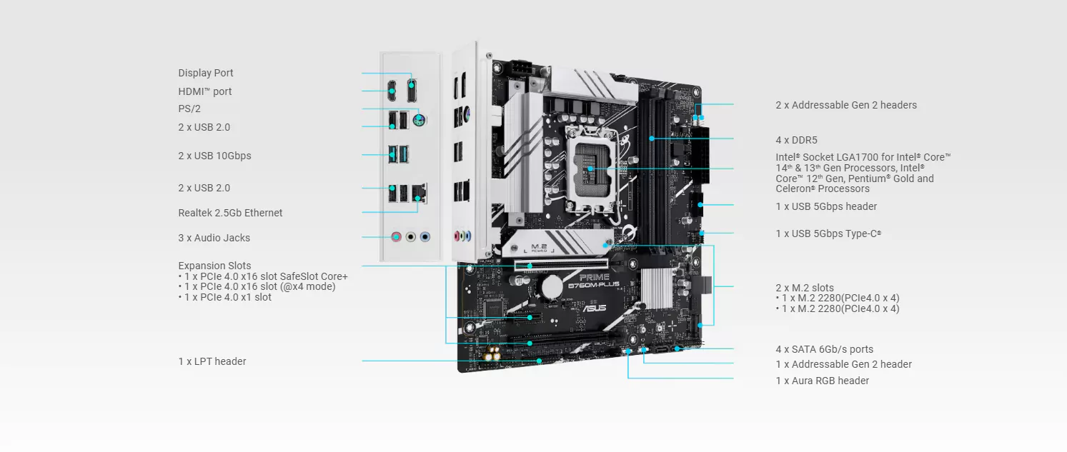 مادربرد ایسوس مدل PRIME B760M-PLUS D5