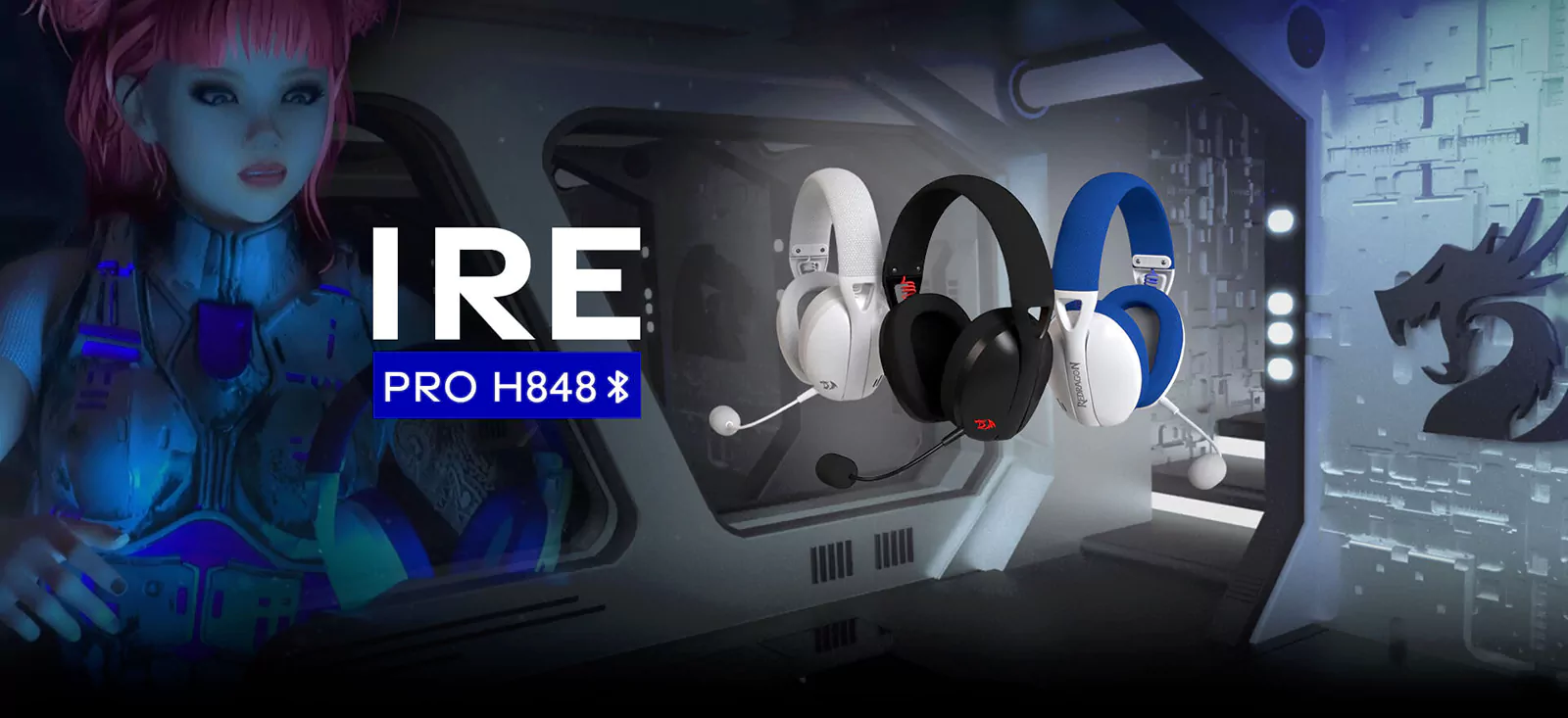 هدست بی سیم گیمینگ ردراگون Ire Pro H848