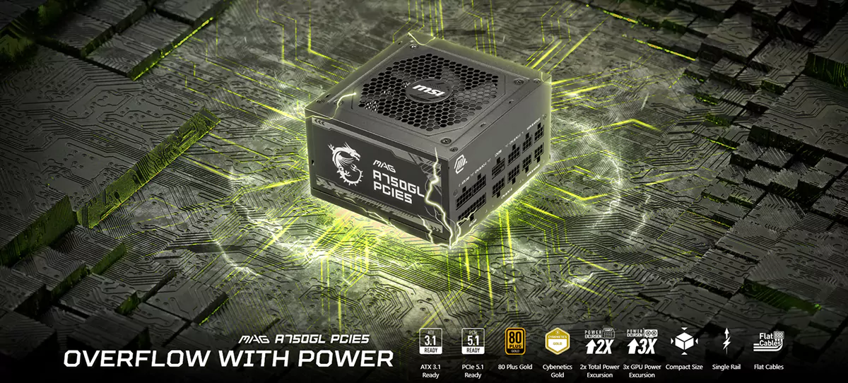 پاور گیمینگ MAG A750GL PCIE5 Full Modular
