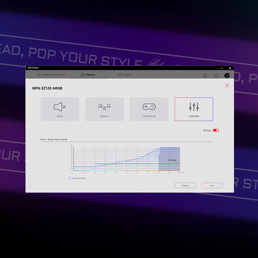 فن کیس 3 تایی ام اس آی مدل MPG EZ120 ARGB WHITE-3W Fan