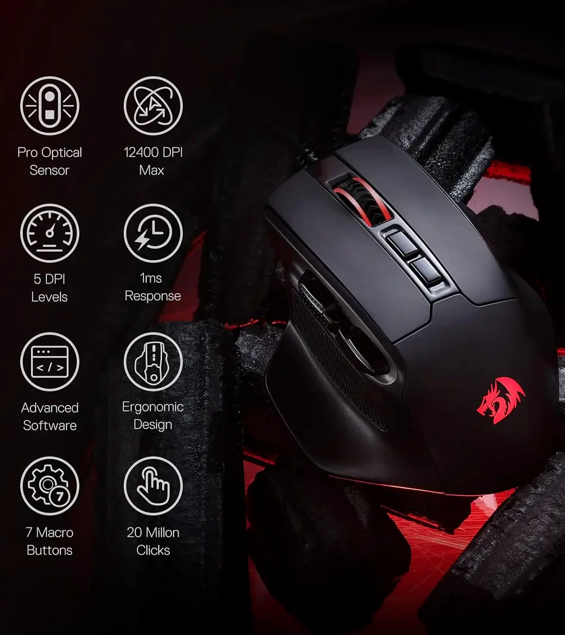 ماوس گیمینگ ردراگون BULLSEYE M806 RGB