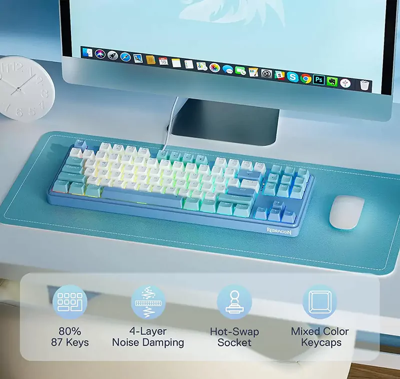 کیبورد بی سیم/باسیم مکانیکال گیمینگ ردراگون K707 WBB PRO