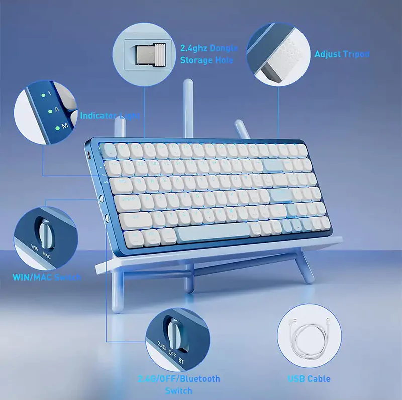 کیبورد بی سیم/باسیم گیمینگ ردراگون EVA PRO K684 WB RGB