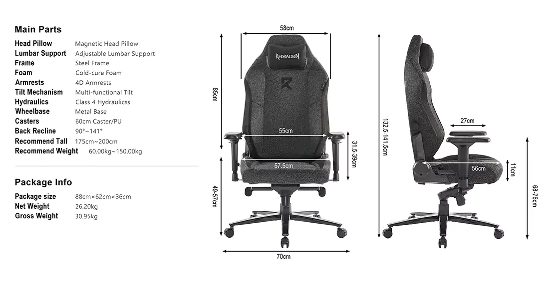 صندلی گیمینگ ردراگون Redragon C622