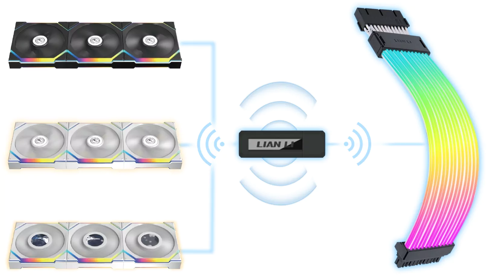 کابل اسلیو لیان لی مدل Strimer Wireless 24 ARGB