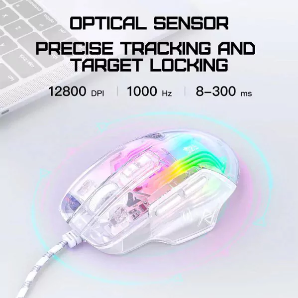 ماوس گیمینگ اونیکوما مدل CW923 سفید