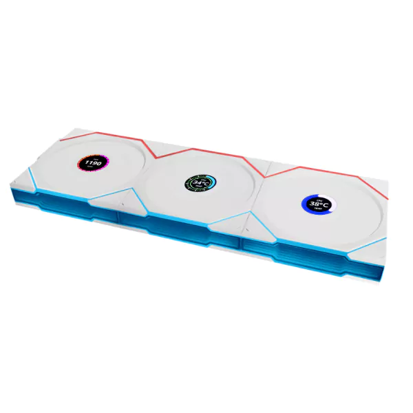 فن کیس لیان لی مدل UNI FAN TL120 LCD Reverse رنگ سفید