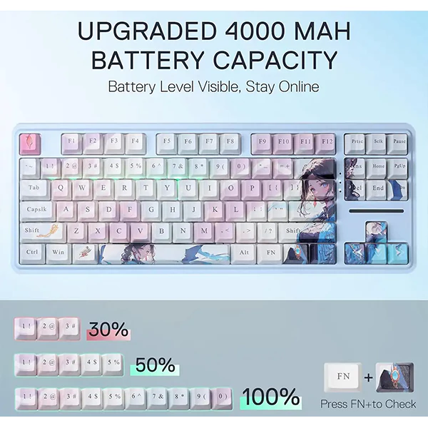 کیبورد بی‌سیم مکانیکال گیمینگ ردراگون Antonium K728 PRO AK