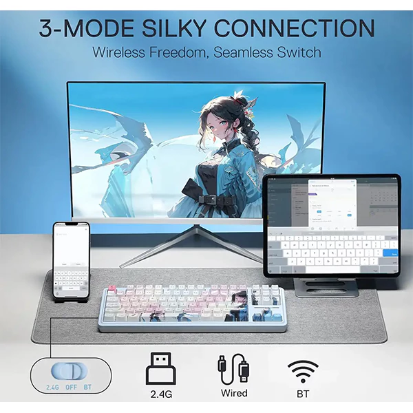 کیبورد بی‌سیم مکانیکال گیمینگ ردراگون Antonium K728 PRO AK