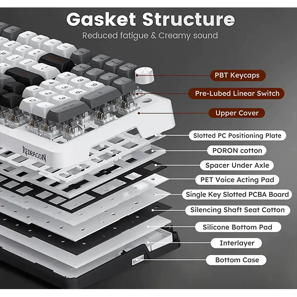 کیبورد بی سیم مکانیکال گیمینگ ردراگون BRAGI K688 WGL PRO