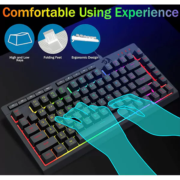 کیبورد بی سیم گیمینگ ردراگون CRESCENT K524 Pro RGB