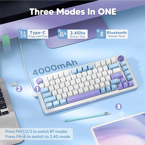 کیبورد بی سیم مکانیکال گیمینگ ردراگون Cyrus PRO K681 WBP