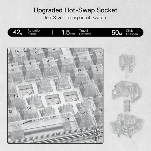کیبورد بی‌سیم مکانیکال گیمینگ ردراگون ELF PRO K649