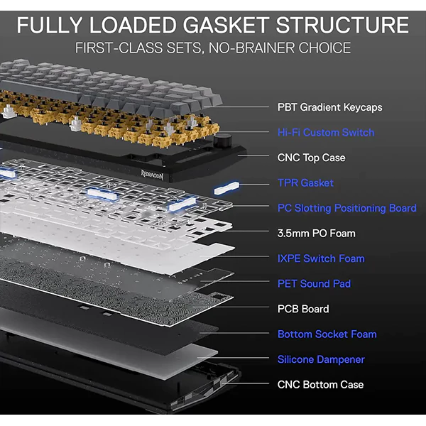 کیبورد بی‌سیم مکانیکال گیمینگ ردراگون Freyja K687 GG PRO