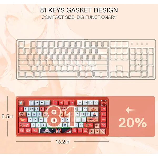 کیبورد بی سیم مکانیکال گیمینگ ردراگون Geb K673 AK PRO