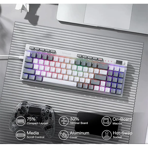 کیبورد مکانیکال گیمینگ ردراگون K655WG RGB