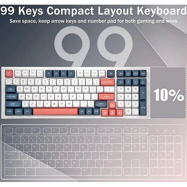 کیبورد بی‌سیم مکانیکال گیمینگ ردراگون K723 WBR PRO