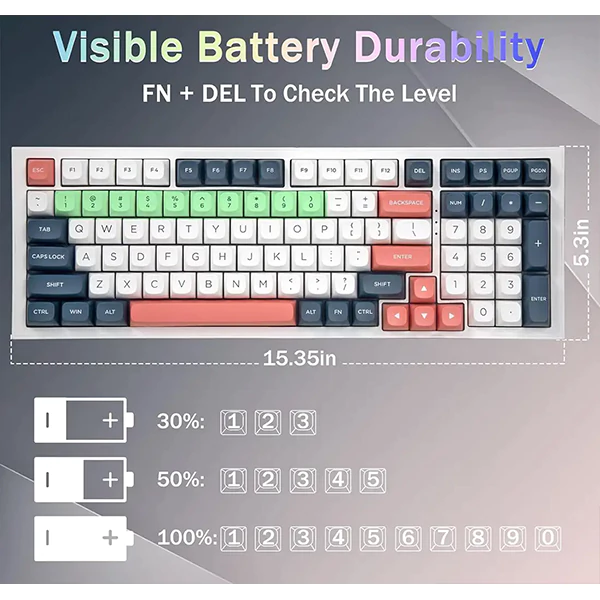 کیبورد بی‌سیم مکانیکال گیمینگ ردراگون K723 WBR PRO
