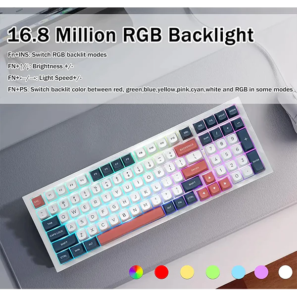 کیبورد بی‌سیم مکانیکال گیمینگ ردراگون K723 WBR PRO