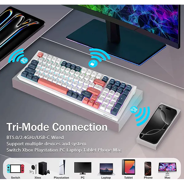 کیبورد بی‌سیم مکانیکال گیمینگ ردراگون K723 WBR PRO