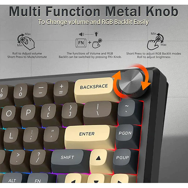 کیبورد بی‌سیم مکانیکال گیمینگ ردراگون URANUS PRO K727 CGY